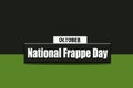 October holidays, National Frappe Day. Text Effect on two Colors Background