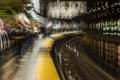 OCTOBER 24, 2016 - Impressionist blurred view of subway riders in NYC subway train system, waiting for train - special effect