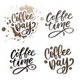 1 October International coffee day Logo. World Coffee day Logo Icon vector illustration on white background Royalty Free Stock Photo