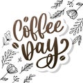 1 October International coffee day Logo. World Coffee day Logo Icon vector illustration on white background Royalty Free Stock Photo