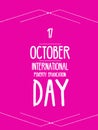 17 October international poverty eradication day