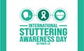 October is International Stuttering Awareness Day background template. Holiday concept.