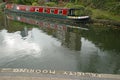 October 2017, Islington London, a bargee ties his barge to the towpath.