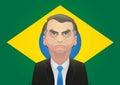 October 17, 2018 - Jair Bolsonaro caricature in front of brazilian flag