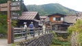 OCTOBER 2018, JAPAN, Scenery of traditional Japan village with tourists at Shirakawa-go in Japan