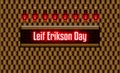 October, Leif Erikson Day, Neon Text Effect on bricks Background