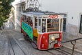 11 october 2022 Lisbon, Portugal: A tram painted with graffiti