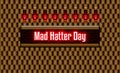 October, Mad Hatter Day, Neon Text Effect on bricks Background Royalty Free Stock Photo