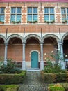 October 2018 - Mechelen, Belgium: Inner courtyard of the 16th century Palace of Margaret of Austria, now the court of justice