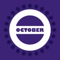 October Month on circle shape vector illustration.