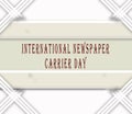 October month, day of October.International Newspaper Carrier Day, on white Background