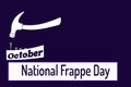 October month, day of October.National Frappe Day, on blue Background