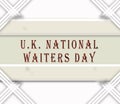 October month, day of October.U.K. National Waiters Day, on white Background