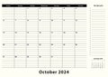 October 2024 Monthly Business Desk Pad Calendar Royalty Free Stock Photo