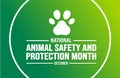 October is National Animal Safety and Protection Month background template. Holiday concept.
