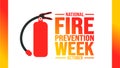 October is National Fire Prevention Week background template. Holiday concept. Royalty Free Stock Photo