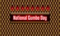October, National Gumbo Day, Neon Text Effect on bricks Background Royalty Free Stock Photo