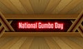 October, National Gumbo Day, Neon Text Effect on bricks Background Royalty Free Stock Photo