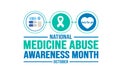 October is National Medicine Abuse Awareness Month background template. Holiday concept. Royalty Free Stock Photo