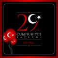 29 October, Republic Day Turkey celebration card.