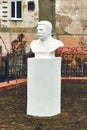 October 26, 2019 Nizhny Tagil, Sverdlovsk Region, Russia. Bust of Joseph Stalin in the square of Soviet sculptures on the