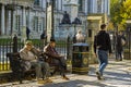 A pair of elderly gentlemen resting at Belfast Northern Ireland