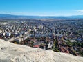 Panoramic view of Deva city, Romania. Royalty Free Stock Photo