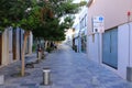 October 2 2020 - Paphos, Cyprus: Shopping street in central touristic district of Paphos, calm life because of corona pandemic