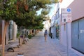 October 2 2020 - Paphos, Cyprus: Shopping street in central touristic district of Paphos, calm life because of corona pandemic