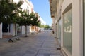 October 2 2020 - Paphos, Cyprus: Shopping street in central touristic district of Paphos, calm life because of corona pandemic