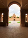 October 2018 Parma, Italy: Labirinto della Masone. The biggest bamboo labyrinth in the world. Pyramid building Royalty Free Stock Photo