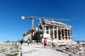 2017 October 15 - Parthenon Temple Under Construction, Acropolis, Athens, Greece Royalty Free Stock Photo