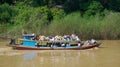 On October 2015, passengers using boat for transportation on Inle Lake, Myanmar