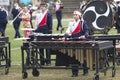 October 12, 2019 Pensacola Florida - Asian American teenage girl plays the marimba in a high school marching band competition