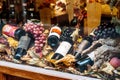 Montalcino wines for sale at local market in Tuscany