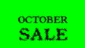 October Sale smoke text effect green isolated background