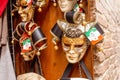 Venetian carnival masks on display for sale Royalty Free Stock Photo