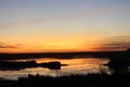 October sunset at Condie Marsh Saskatchewan Royalty Free Stock Photo