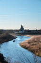 Suzdal, Vladimir region, Russia - Boat with tourists on the Kamenka river in Suzdal