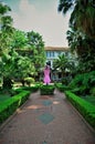 The symbol of the fight against breast cancer in Vicentina Aranha park in the month of another Royalty Free Stock Photo