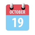 october 19th. Day 19 of month,Simple calendar icon on white background. Planning. Time management. Set of calendar icons for web