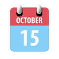 october 15th. Day 15 of month,Simple calendar icon on white background. Planning. Time management. Set of calendar icons for web