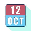 october 12th. Day 12 of month,Simple calendar icon on white background. Planning. Time management. Set of calendar icons for web