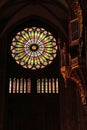 Strasbourg, Alsace, France: Rosette and organ in Strasbourg Cathedral