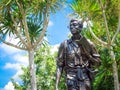 12-OCTOBER 2018, UTHAI THANI PROVINCE, THAILAND : Seub Nakhasathien statue, Thai conservationist, monument at Huai Kha Khaeng, U