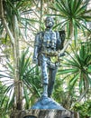 12-OCTOBER 2018, UTHAI THANI PROVINCE, THAILAND : Seub Nakhasathien statue, Thai conservationist, monument at Huai Kha Khaeng,