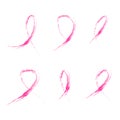 15 october Vector illustration for Breast cancer day. Watercolor awareness symbol - pink crayon ribbon. Hand drawn