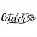 October. Vector months lettering
