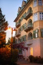 October 14, 2018.Velden am Worther See, Austria.City street with houses in Velden am Worther See Royalty Free Stock Photo