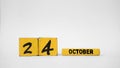 OCTOBER 24 Wooden calendar. United Nations Day